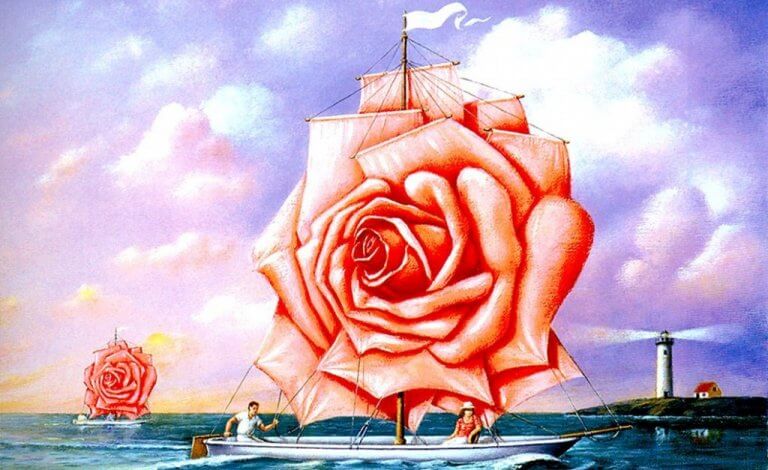 Skepp med ros som segel