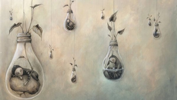 Personer i glödlampor