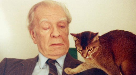 Jorge Luis Borges med katt