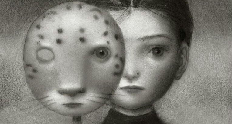 Flicka med mask som försöker kontrollera andra