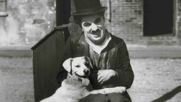 Chaplin med hund