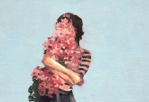 Flicka av blommor