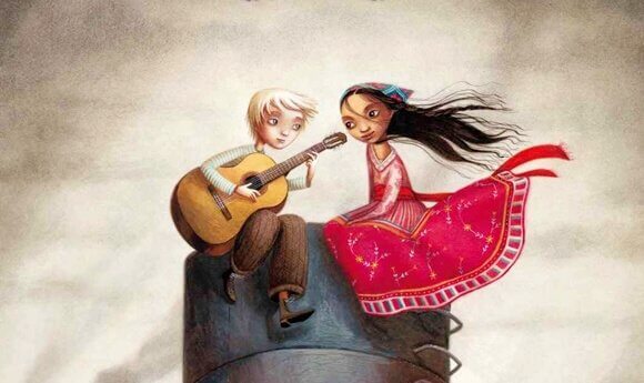 Par med gitarr