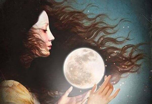 Kvinna med måne