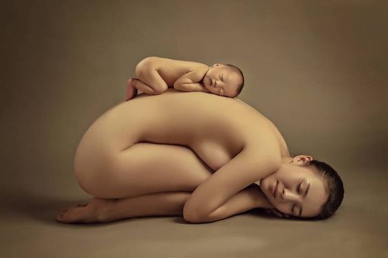 Mamma med bebis