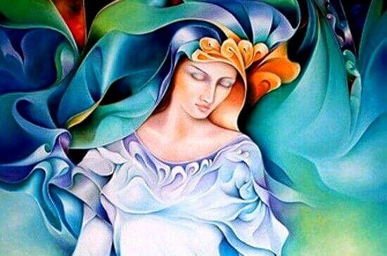 Kvinna i olika färger