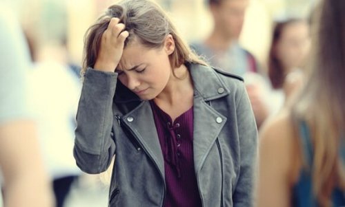 Ångestdrabbad kvinna