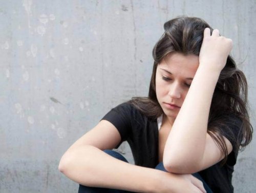 Deprimerad kvinna