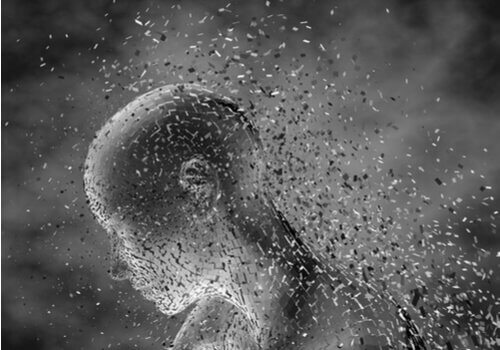 Splittrad person som illustrerar ångest och noradrenalin