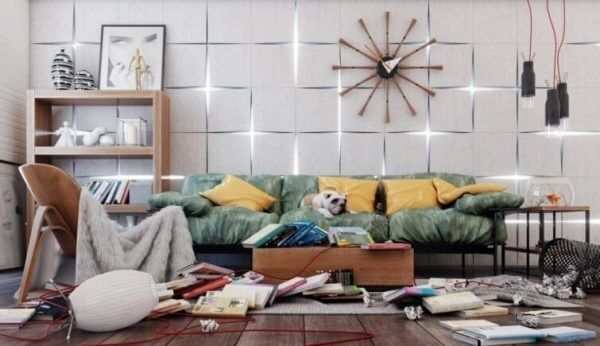 Stökigt hem som får oss att undra vad som döljer sig bakom oreda