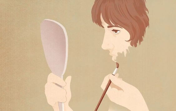 Kvinna målar ansiktet