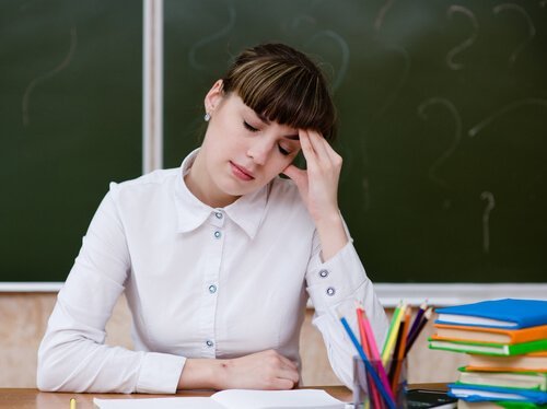 Lärare med mycket stress