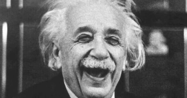 Albert Einstein är glad