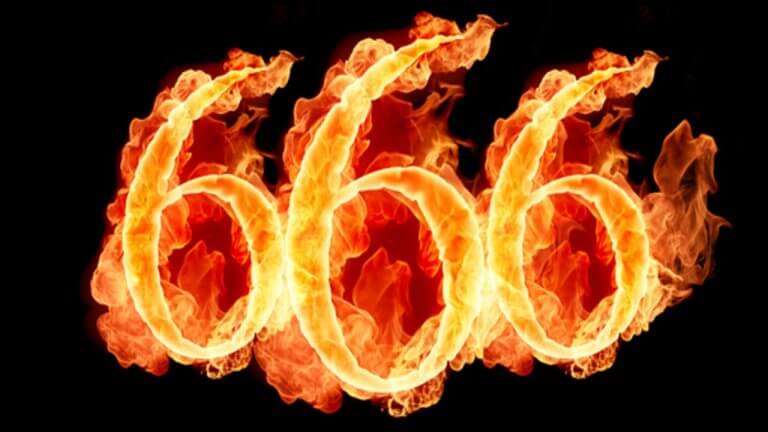 Nummer 666 som brinner.