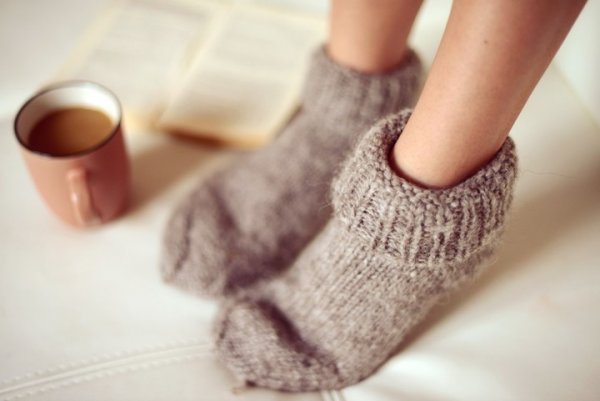 Person med sockor
