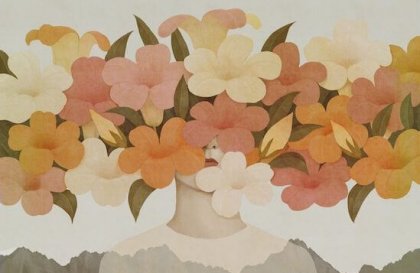 Blommor som täcker ansikte