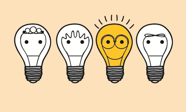 En grupp av glödlampor