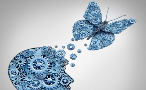 Fjäril och kugghjul visar kaosteorins implikationer.