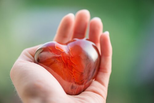 Hjärtformat glas