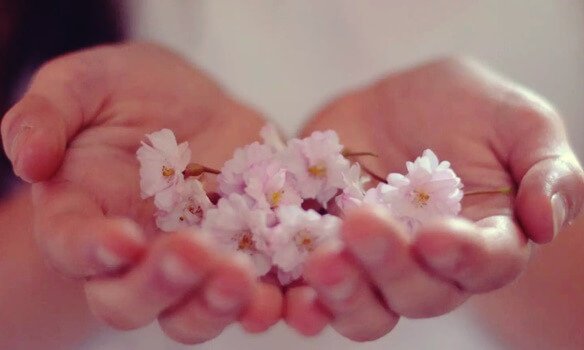 Blommor i händerna