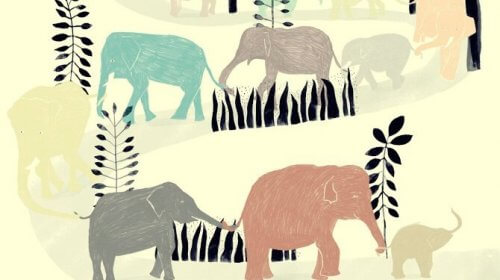 Elefanter på tavla