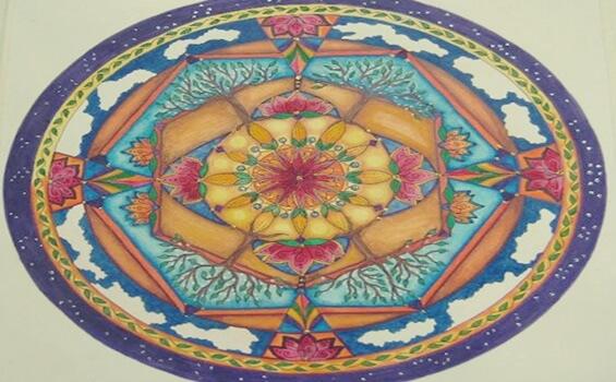 Mandala i olika färger.