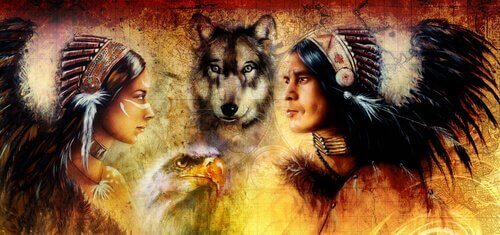 Indianer och vargar.