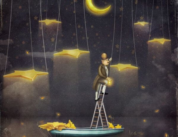 Man hänger stjärnor