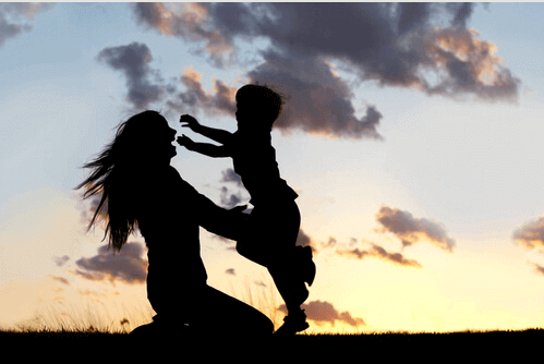 Mamma med son