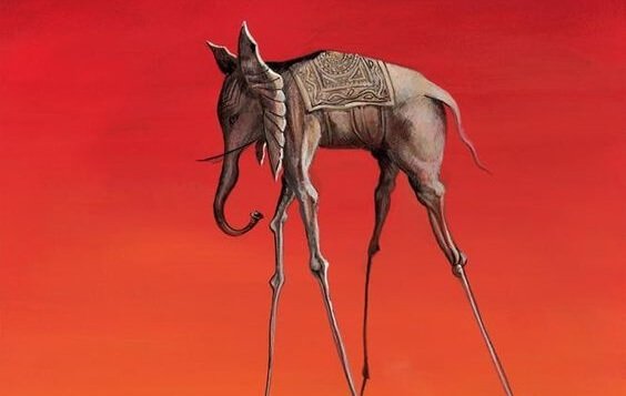 Elefant på styltor.