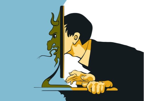 En man med ett trollansikte