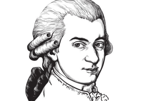 En teckning av Wolfgang Amadeus Mozart.