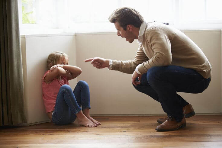 Pappa som skäller på dotter.
