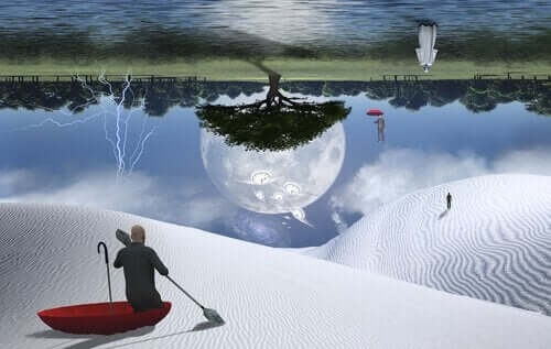 Surrealistiskt drömlandskap