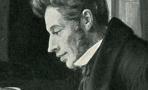 Målning av Kierkegaard.