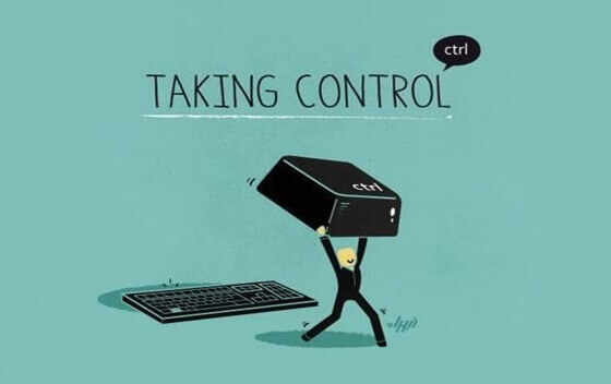 En teckning av en figur som tar kontroll.