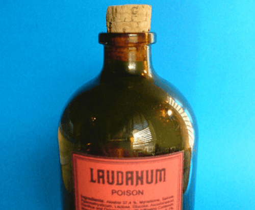 Flaska med laudanum.