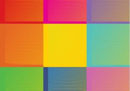 Tavla i olika färger.