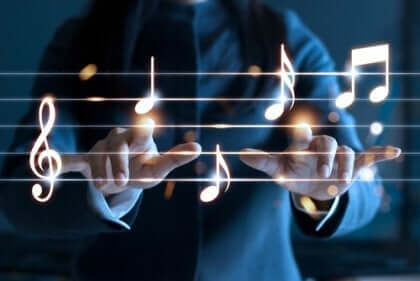 En patient som upplever effekten av musikterapi.