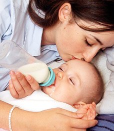 Suger på nappflaska