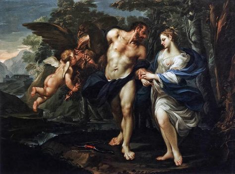 Målning föreställande Zeus och Demeter.