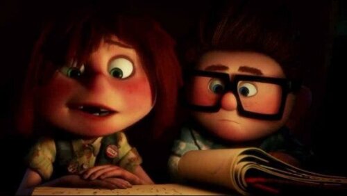 Carl och Ellie i Upp, en film om livsmål