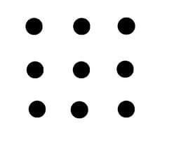 Problemet med nio punkter avslöjar "fyrkantigt" tänkande