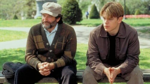 En scen med Robin Williams och Matt Damon