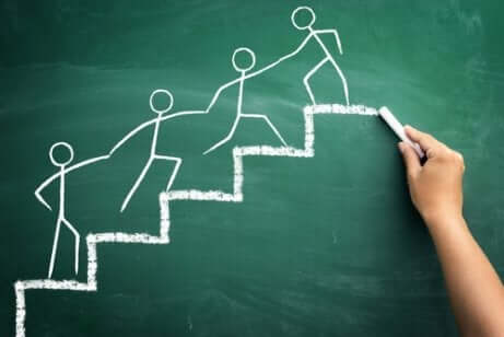 En ritning av människor som hjälper varandra